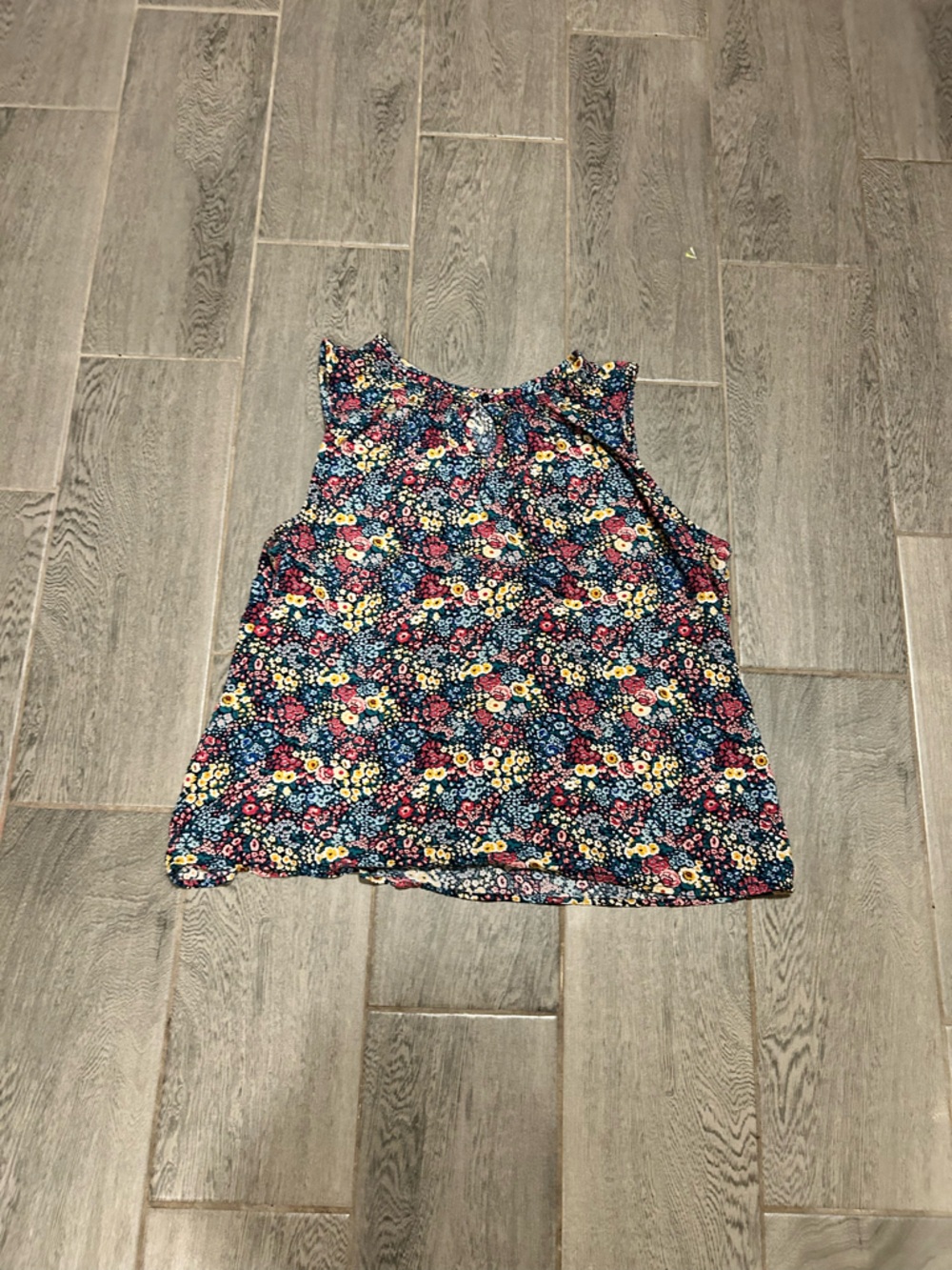 croft & barrow Navy Floral Sleeveless Top - Size xxl